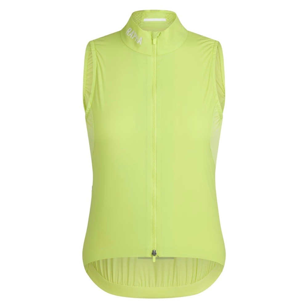 Rapha Womens Pro Team Cycling Vest Gilet Yellow Green Sleeveless